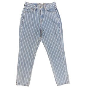 American Eagle Outfitters Mom Jeans Women Size 4R Inseam 27"‎ High-Rise Striped